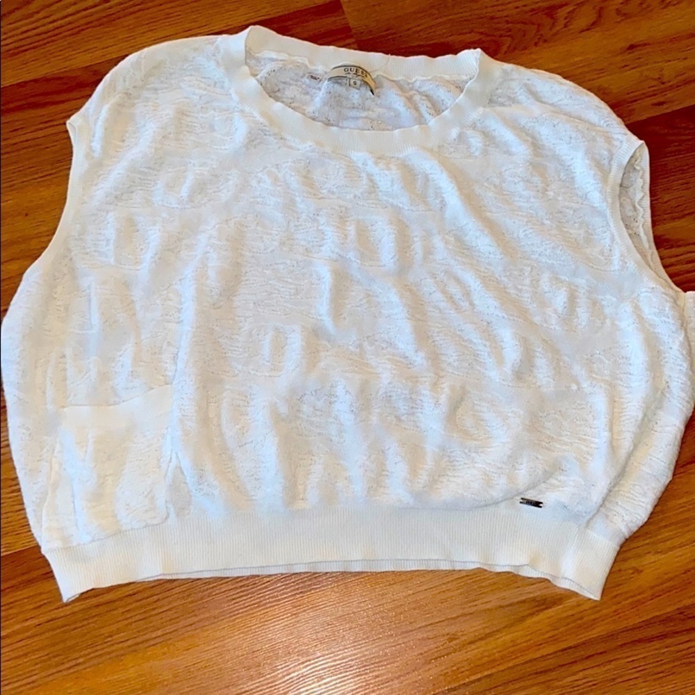 Guess off-white sweater vest NWOT